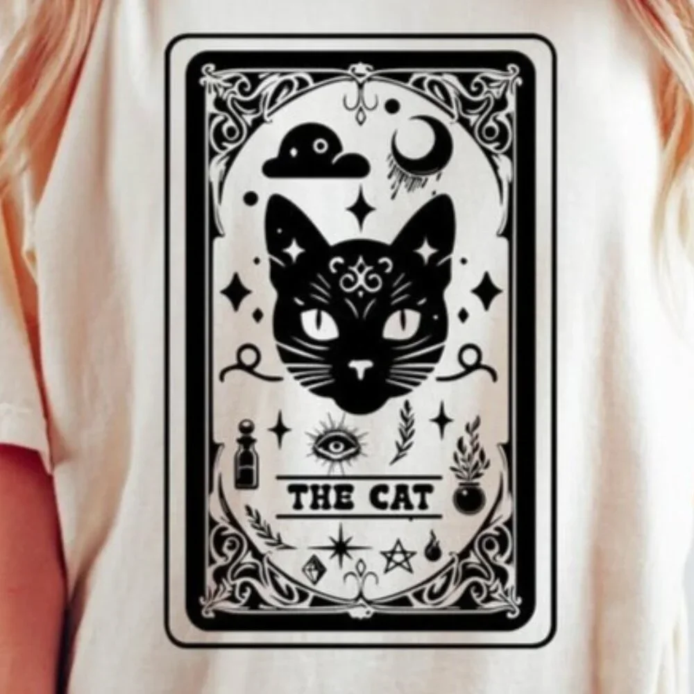 Halloween Cat Shirt, Tarot Card Halloween T-Shirt - Picture 2 of 4